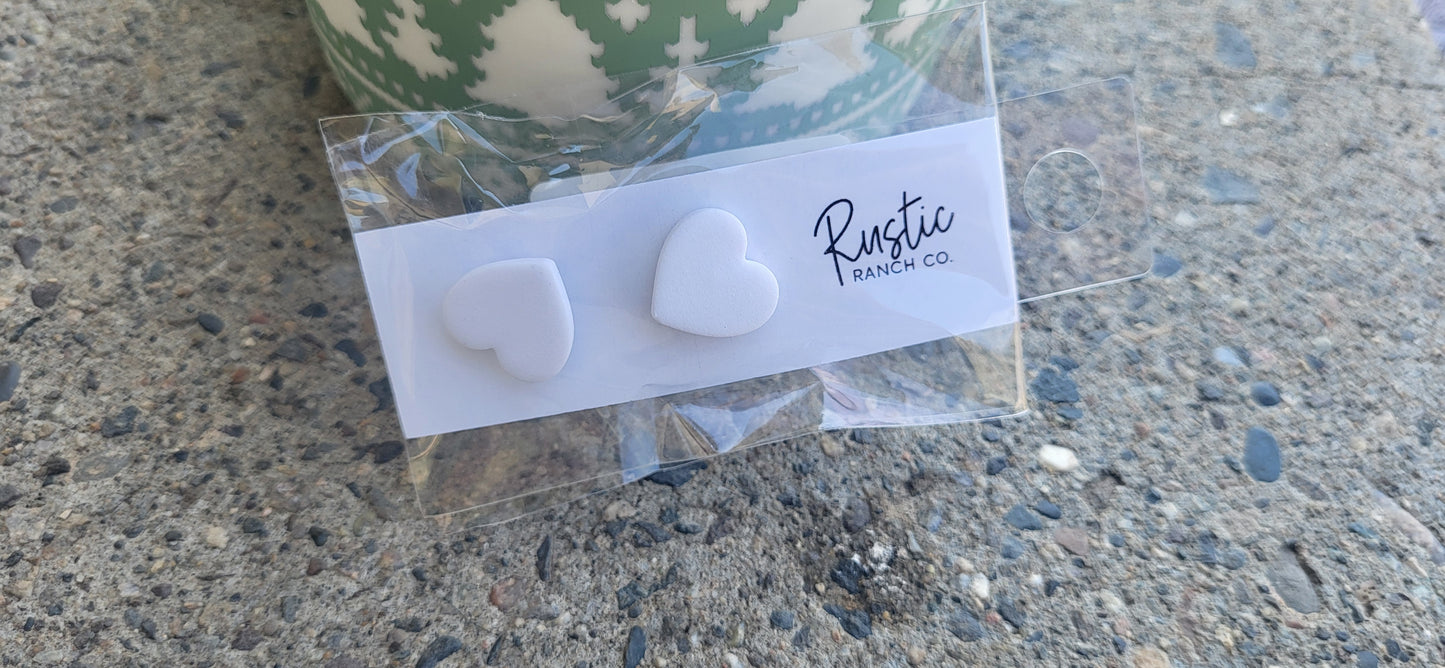 White heart studs