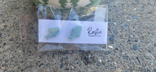 Light blue fish studs